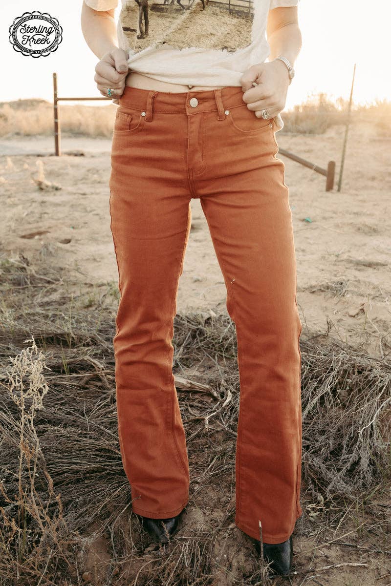 Sterling Kreek - Walking West Denim Rust Long Jeans
