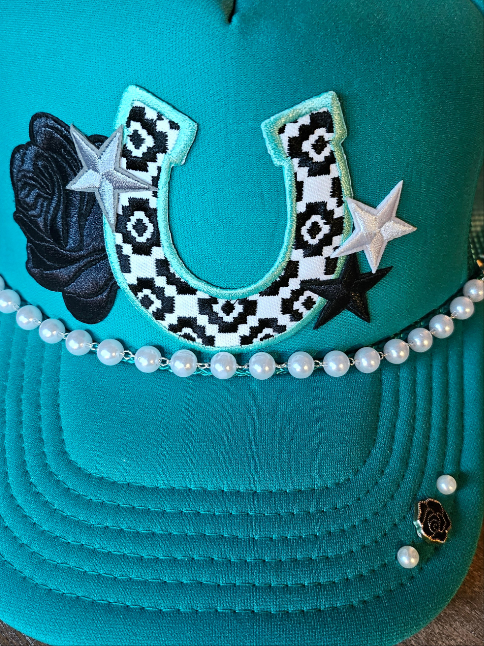 Turquoise custom trucker hat