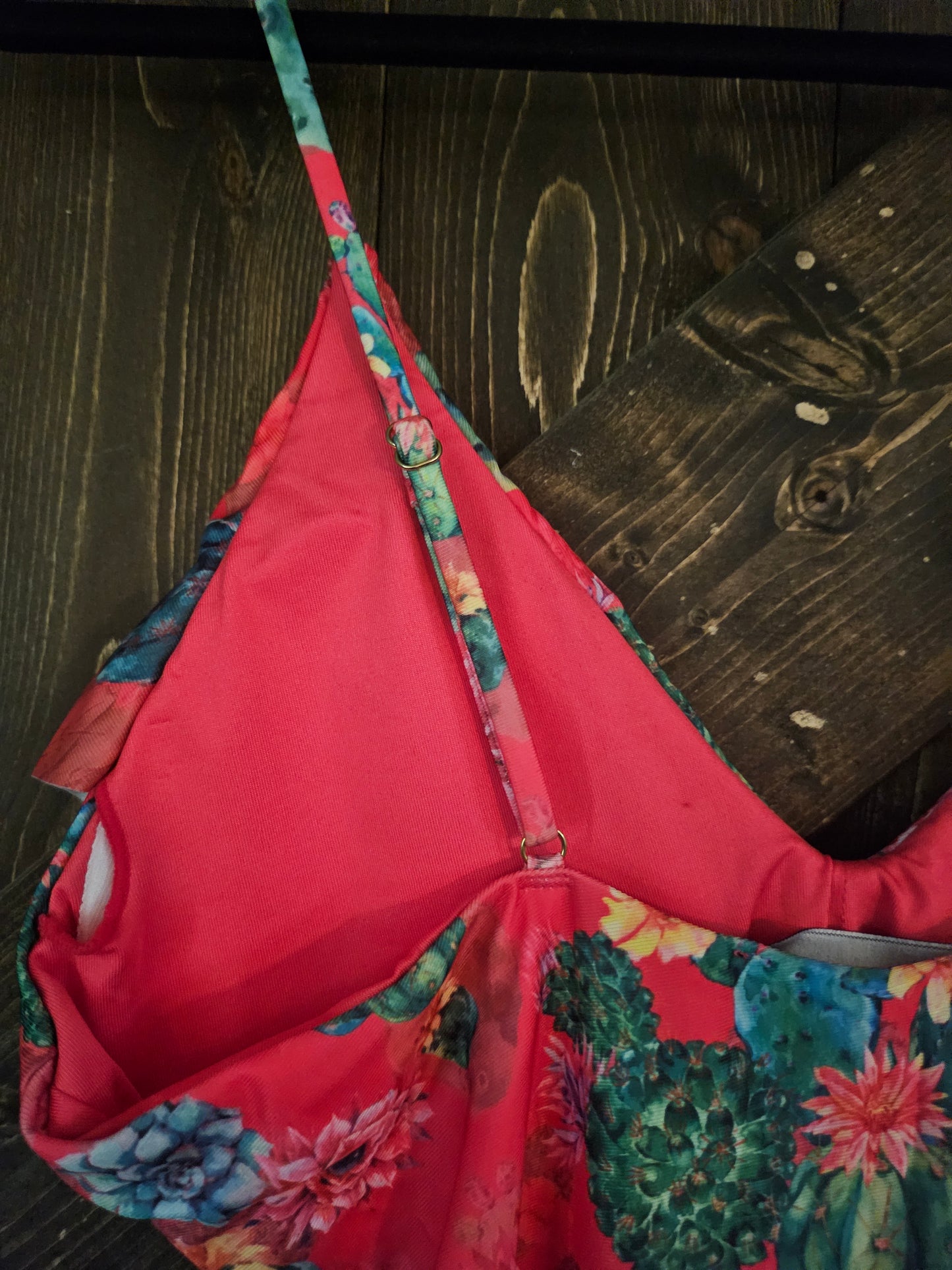 Pink Cactus Ruffled Swimsuit