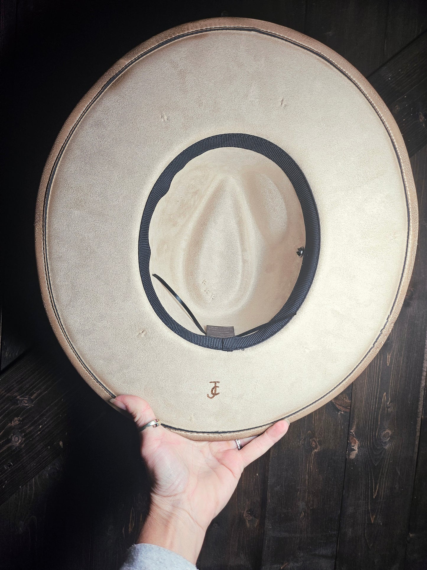 Western Fedora cowboy hat hand burned with rhinestones