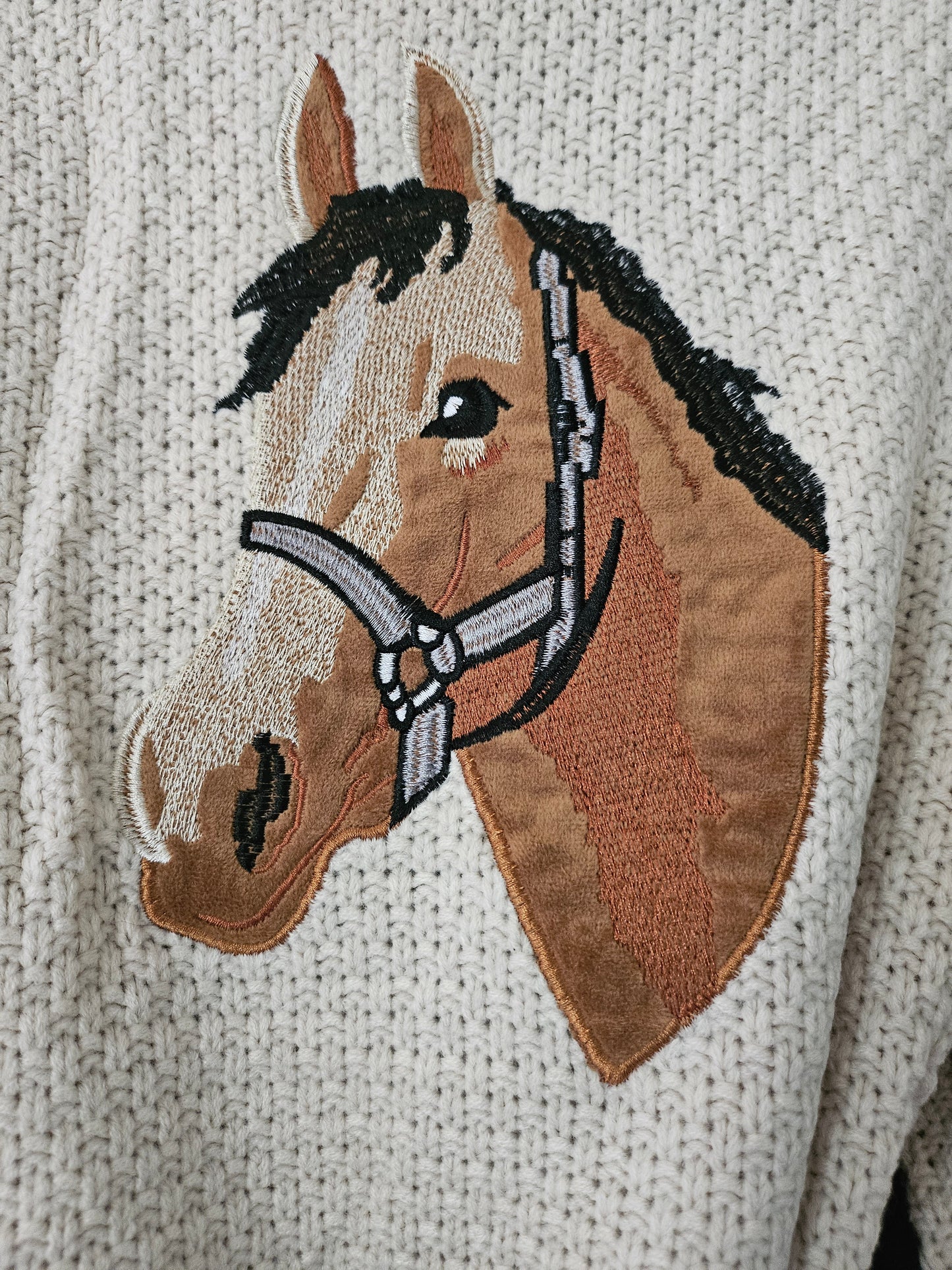 Western Horse Belted Cardigan Sweater