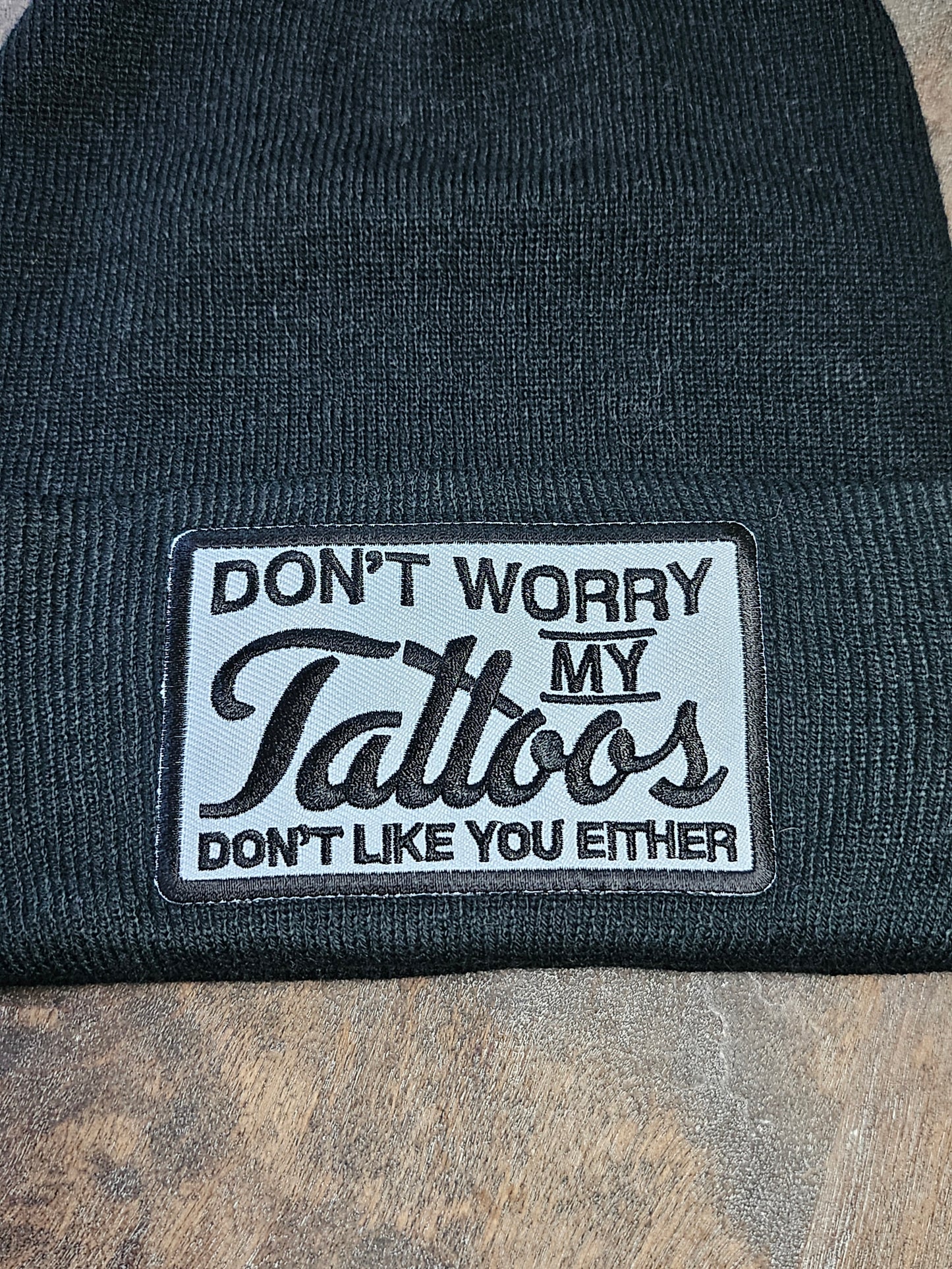 Black Beanie with embroidered patch