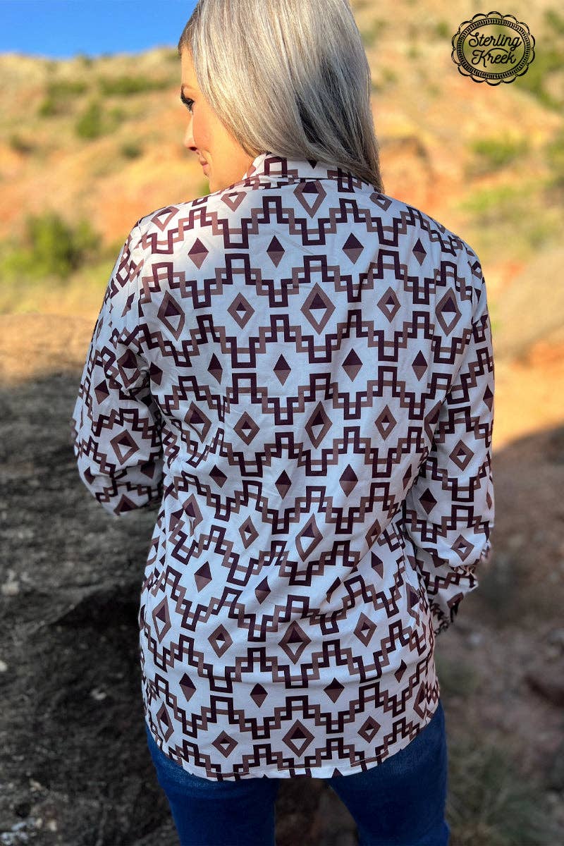 Aztec Button Down Top