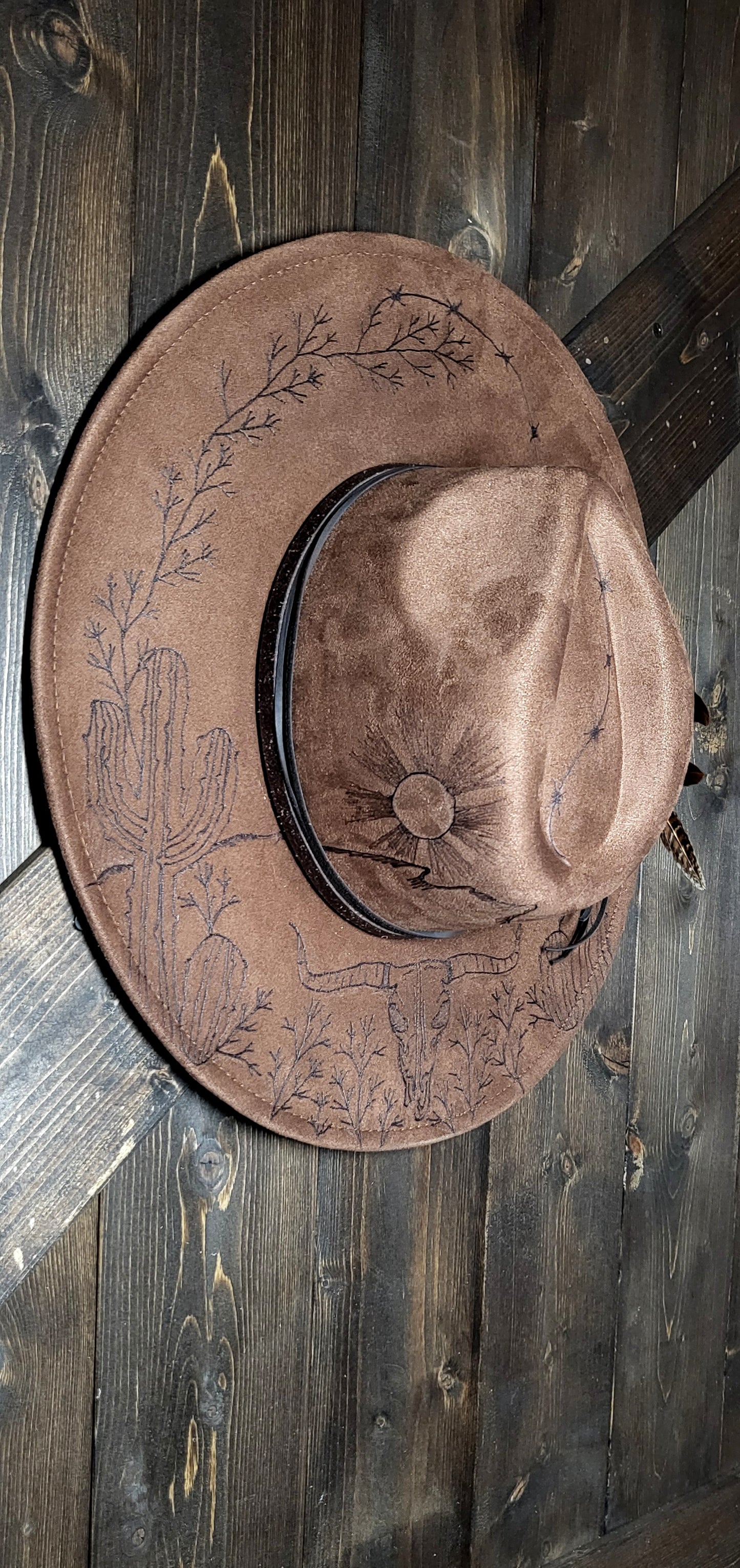 "Miranda" our desert sun scape suede fedora cowboy hat