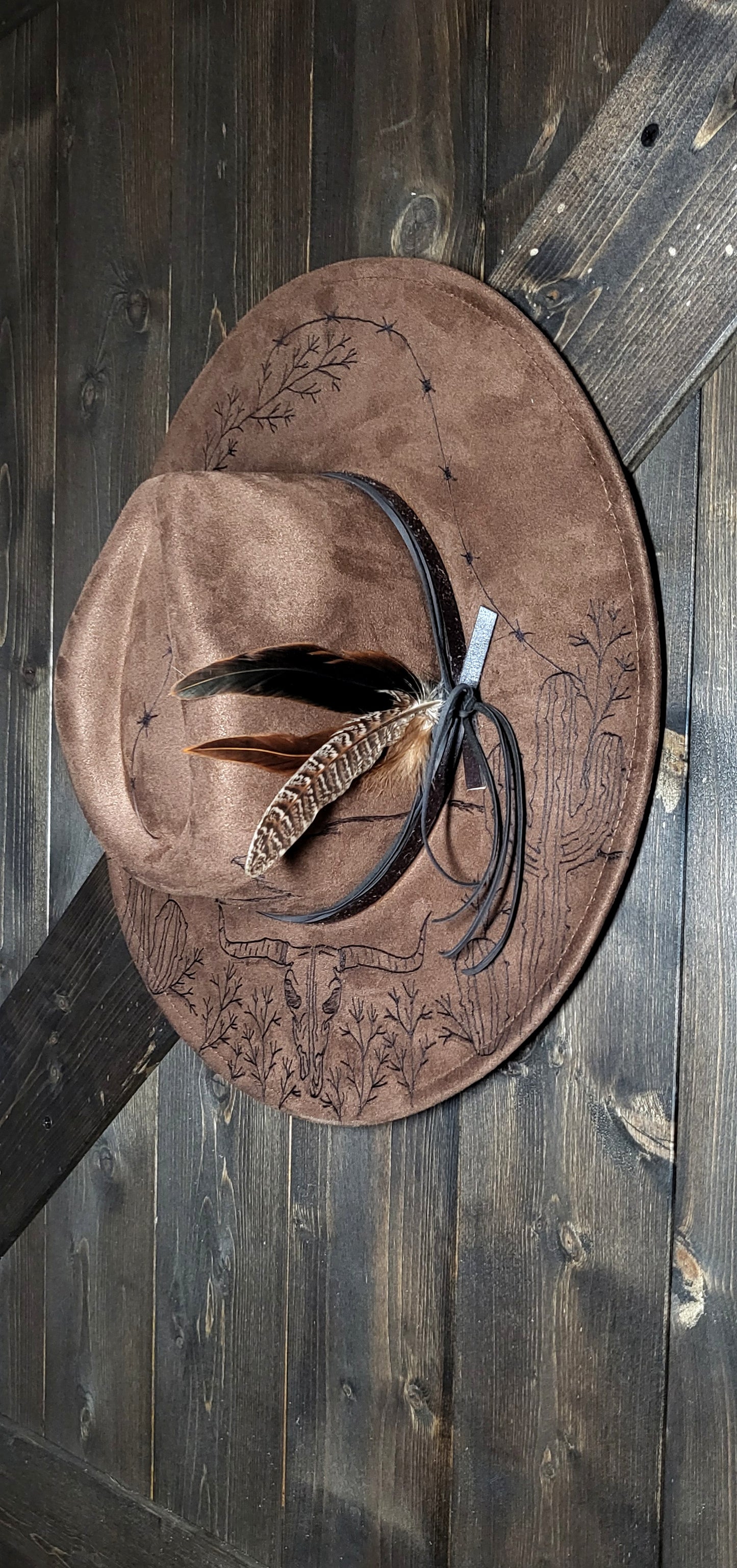 "Miranda" our desert sun scape suede fedora cowboy hat