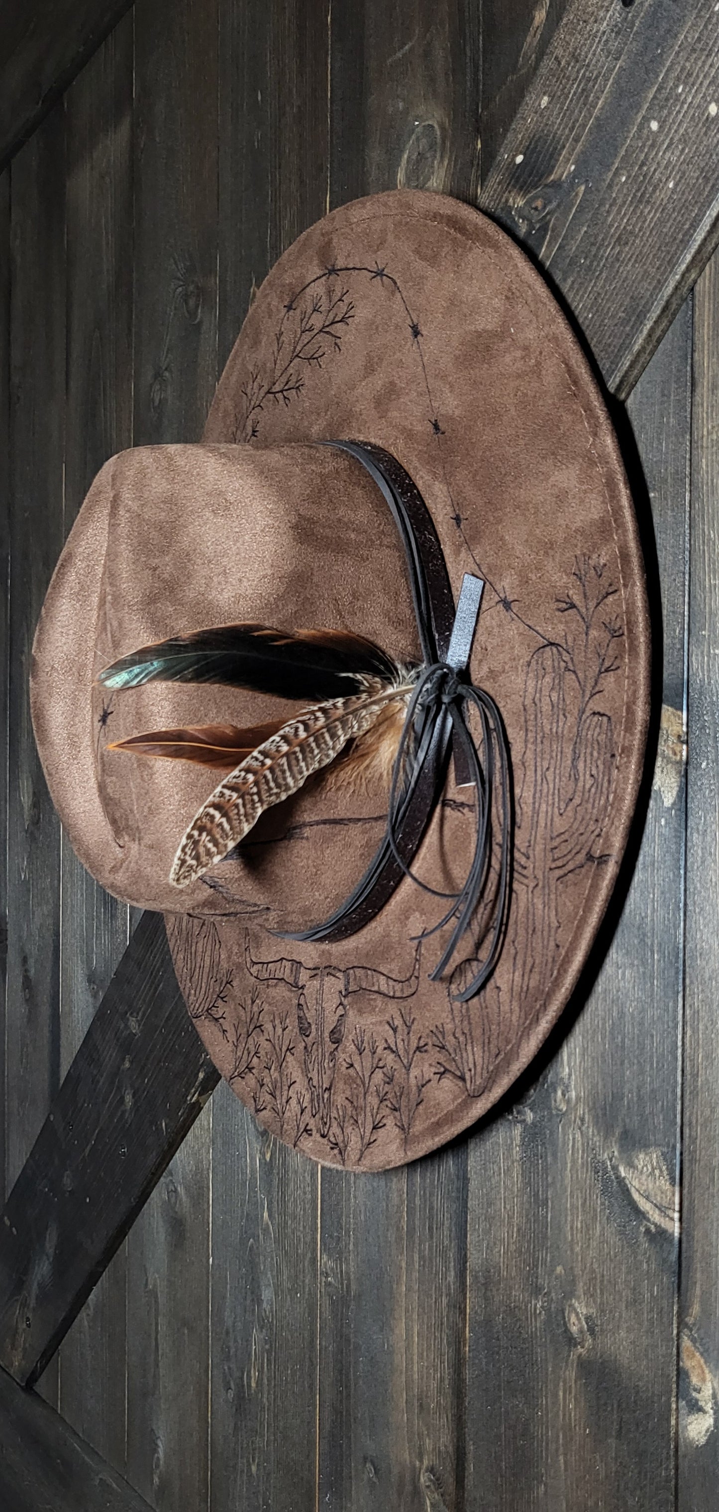 "Miranda" our desert sun scape suede fedora cowboy hat