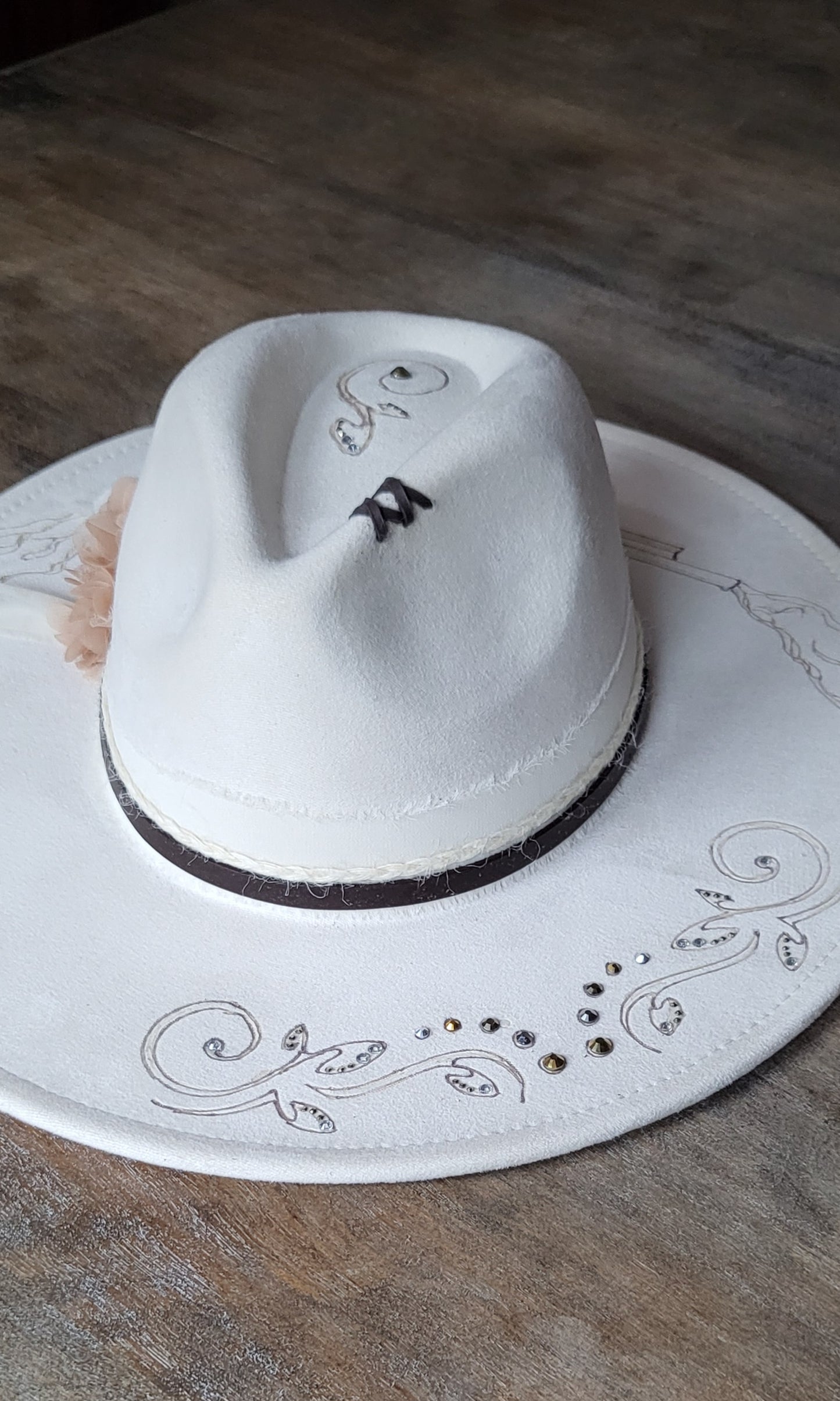 Fedora-Style Cowboy Hat Hand Burned With Guns