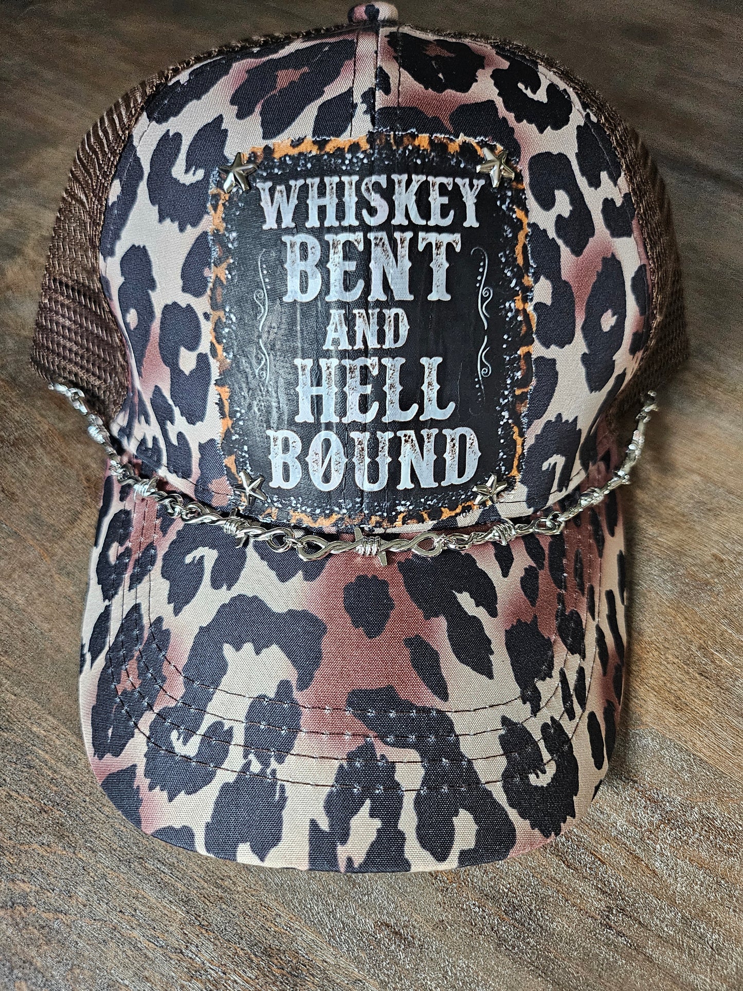 Custom leopard print trucker hat