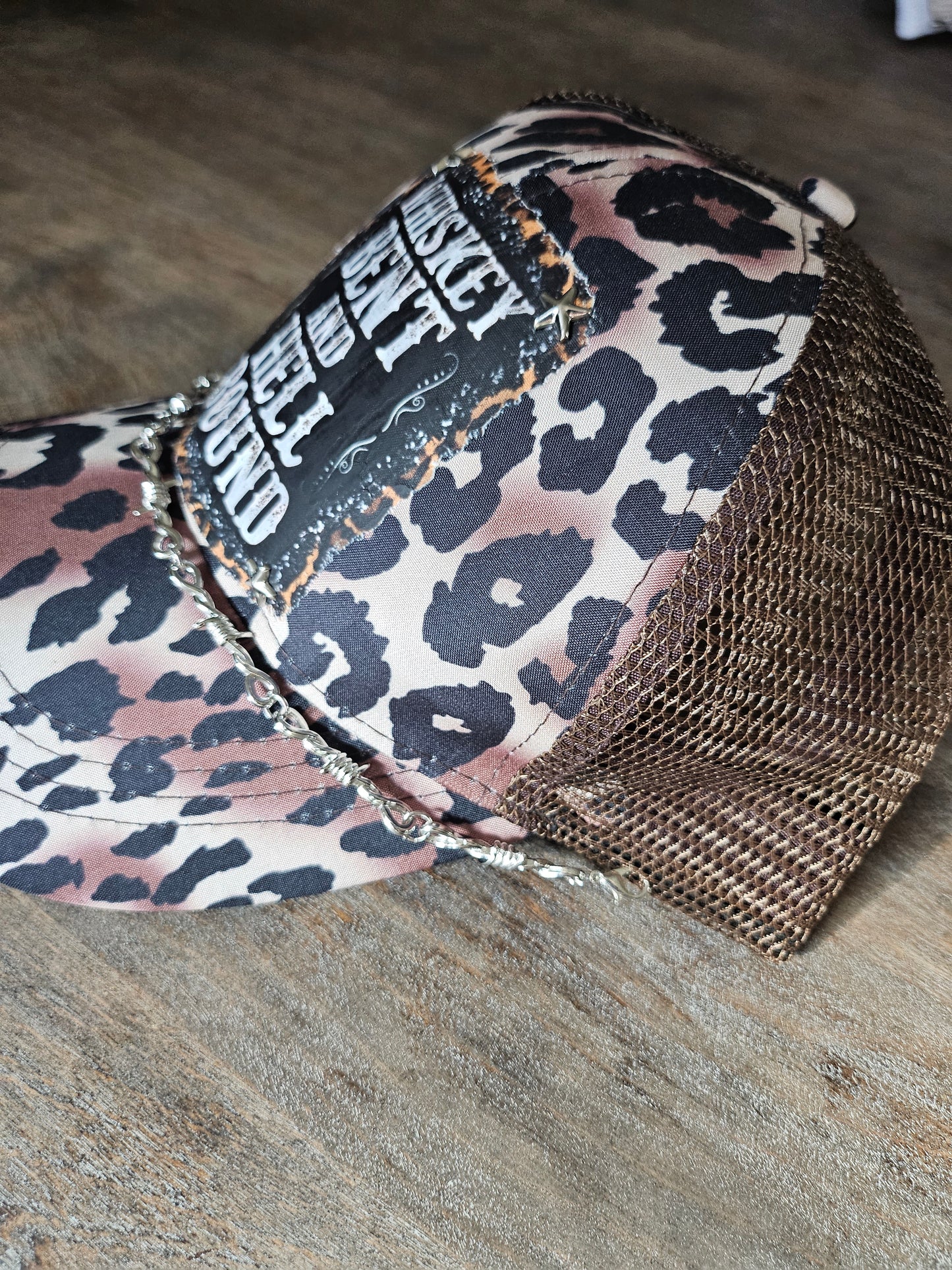 Custom leopard print trucker hat