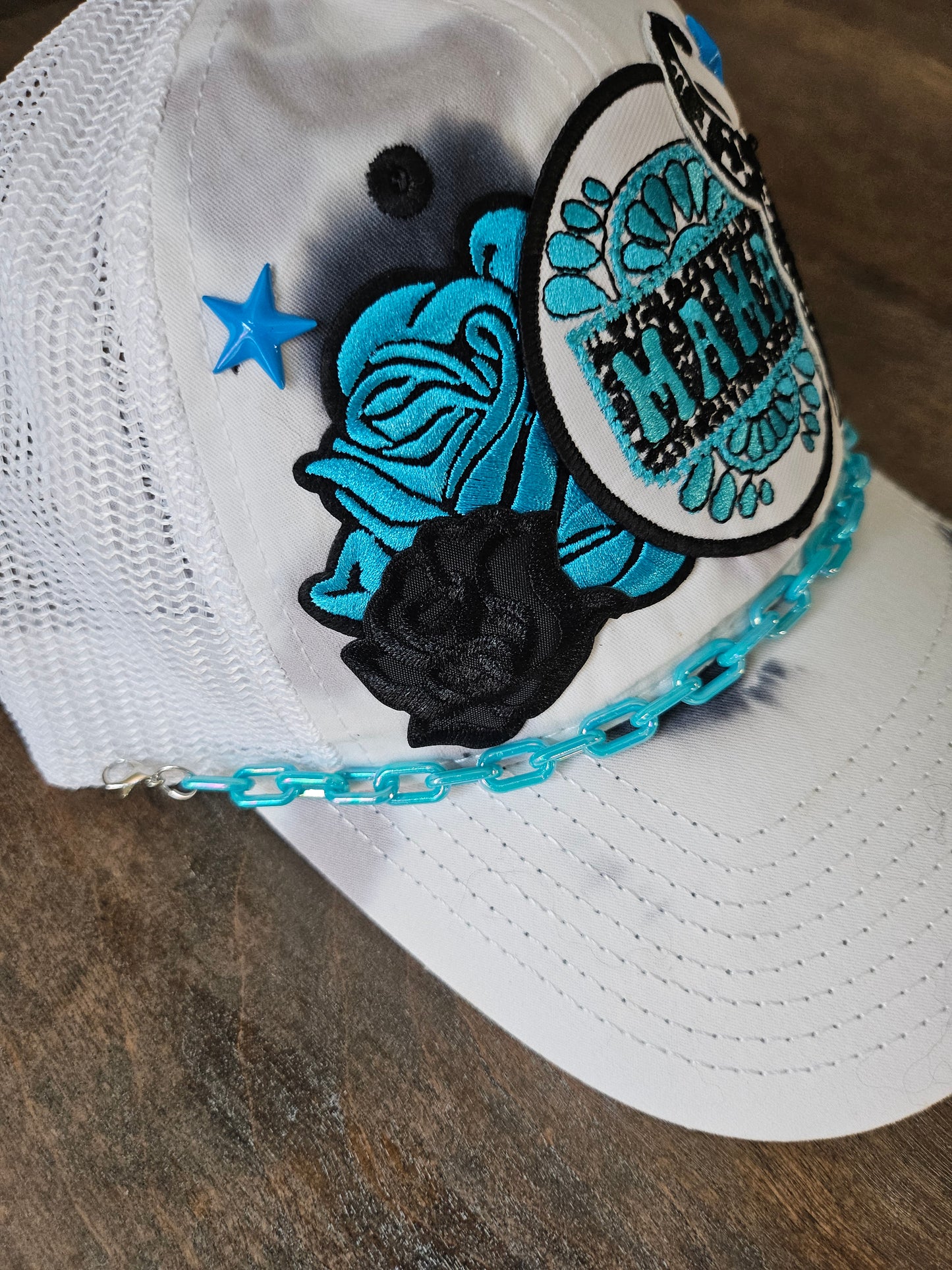 Custom cow print trucker hat