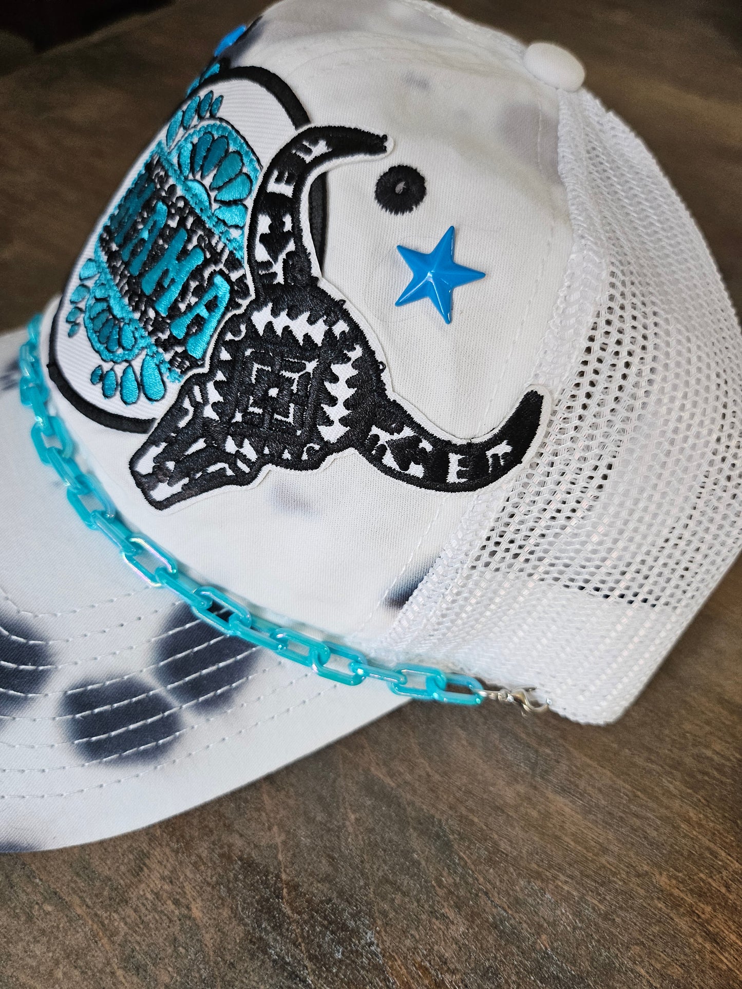 Custom cow print trucker hat