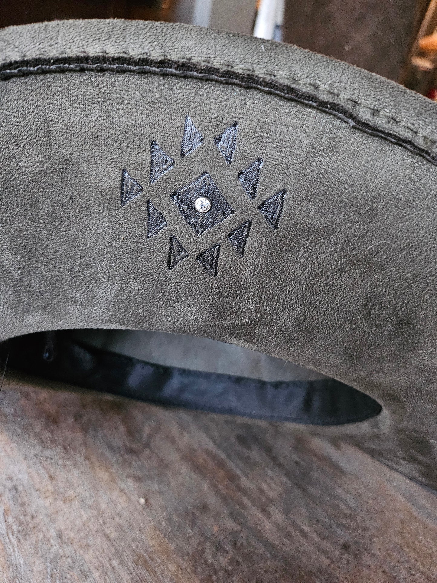 Suede cattleman's cowboy hat custom burned