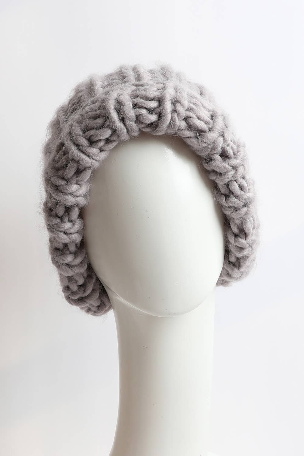 Grey Soft Chunky Cable Knit Beanie - With Pom Pom