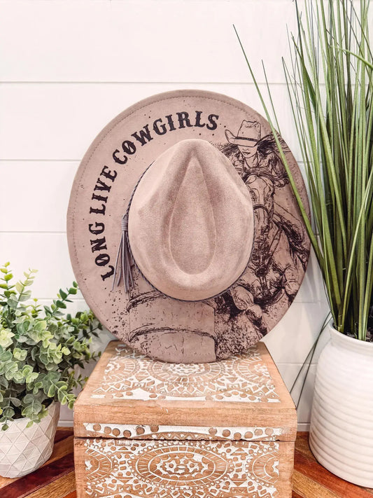 Engraved Barrel Racing Fedora Hat.