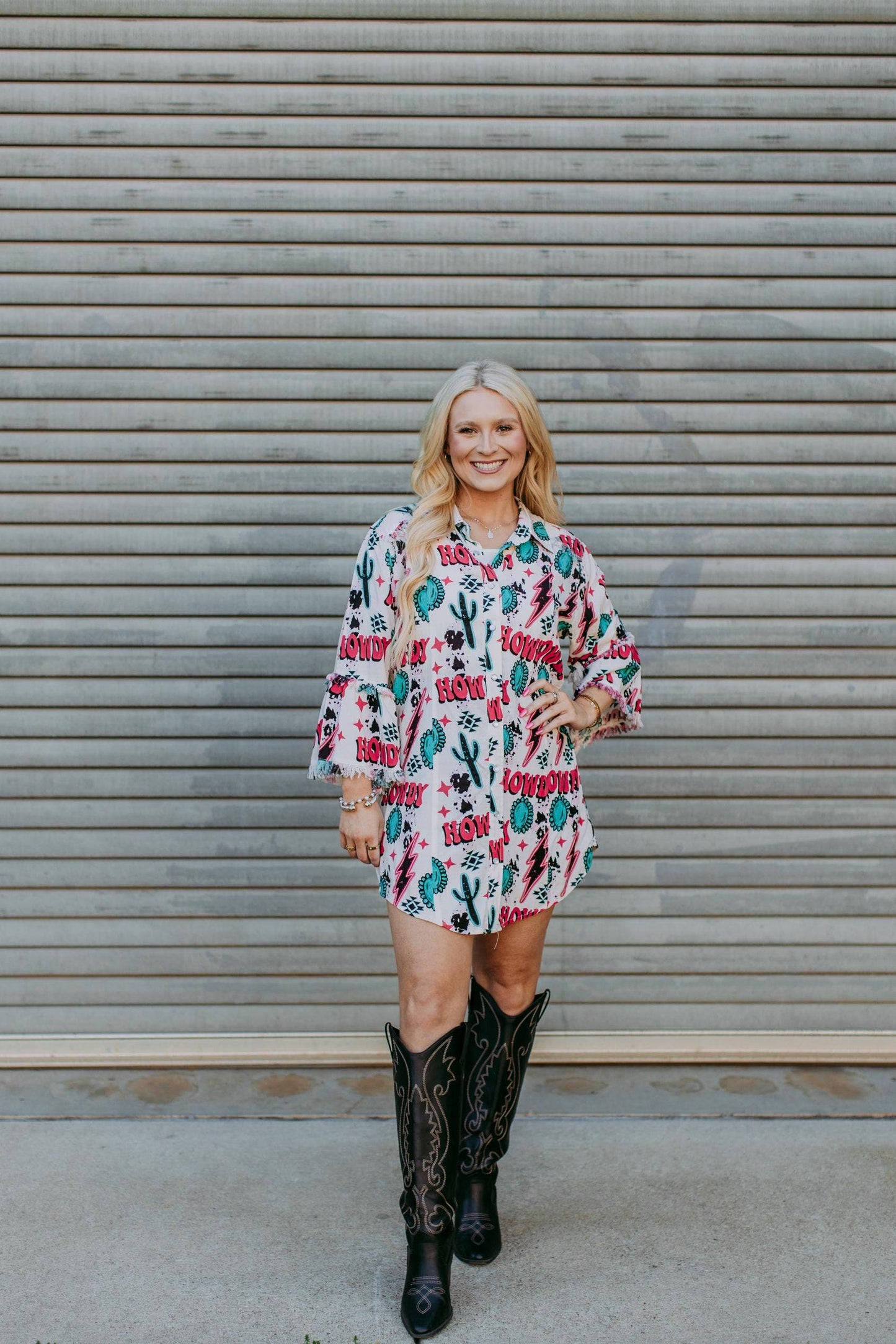 Howdy Button Down Tunic Dress