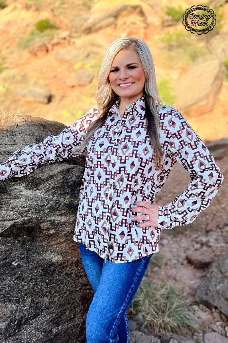 Aztec Button Down Top