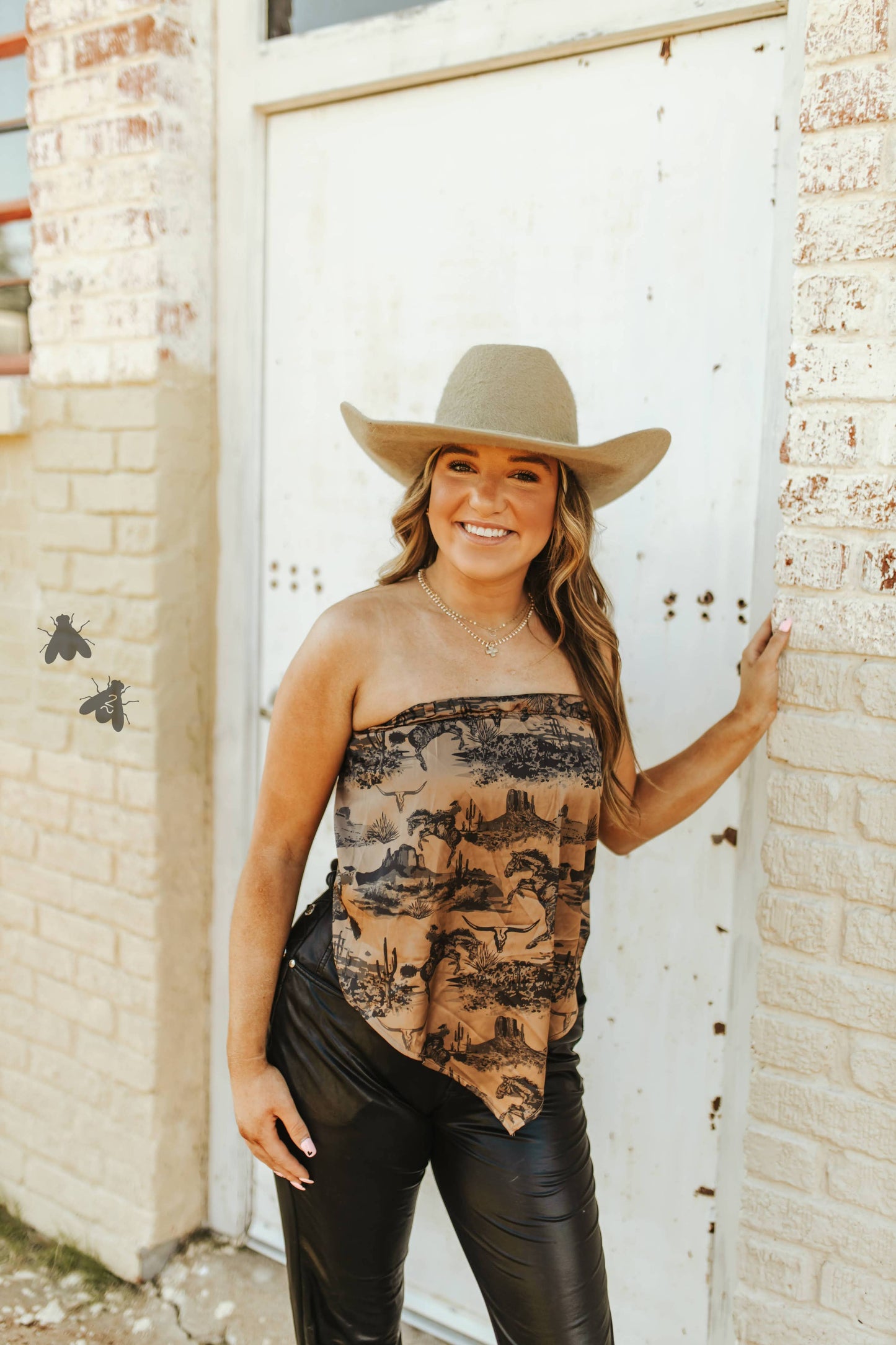 Bandana Bucking Horse Satin Tank Top