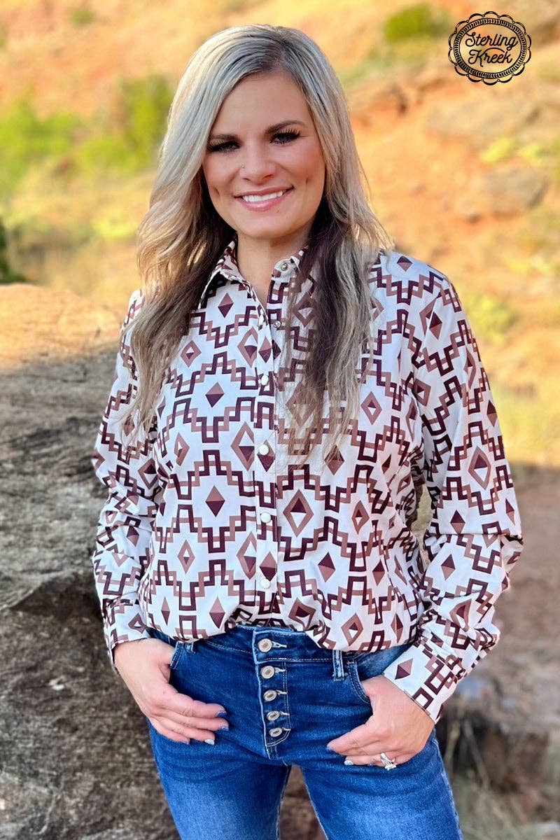 Aztec Button Down Top