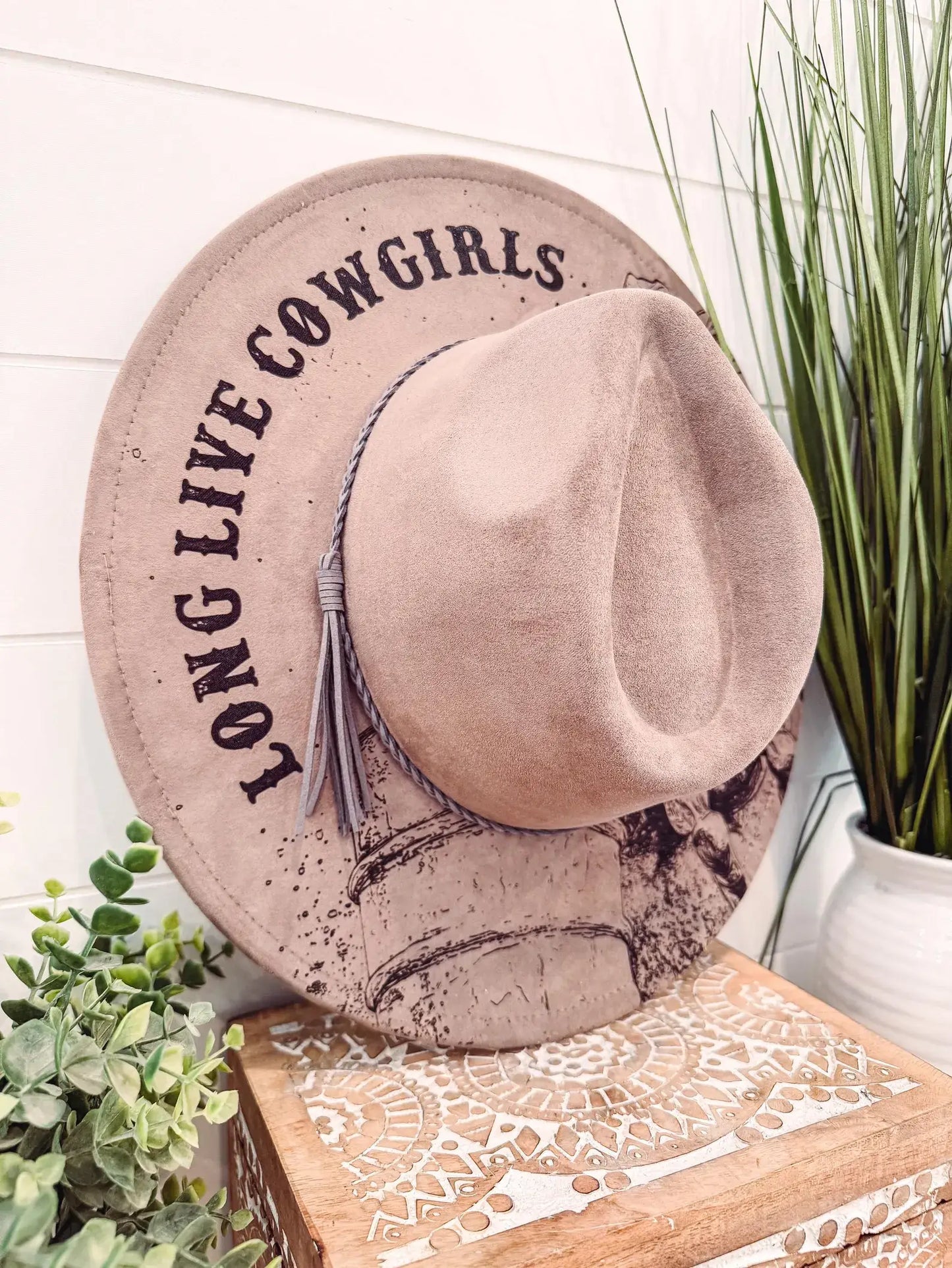 Engraved Barrel Racing Fedora Hat.