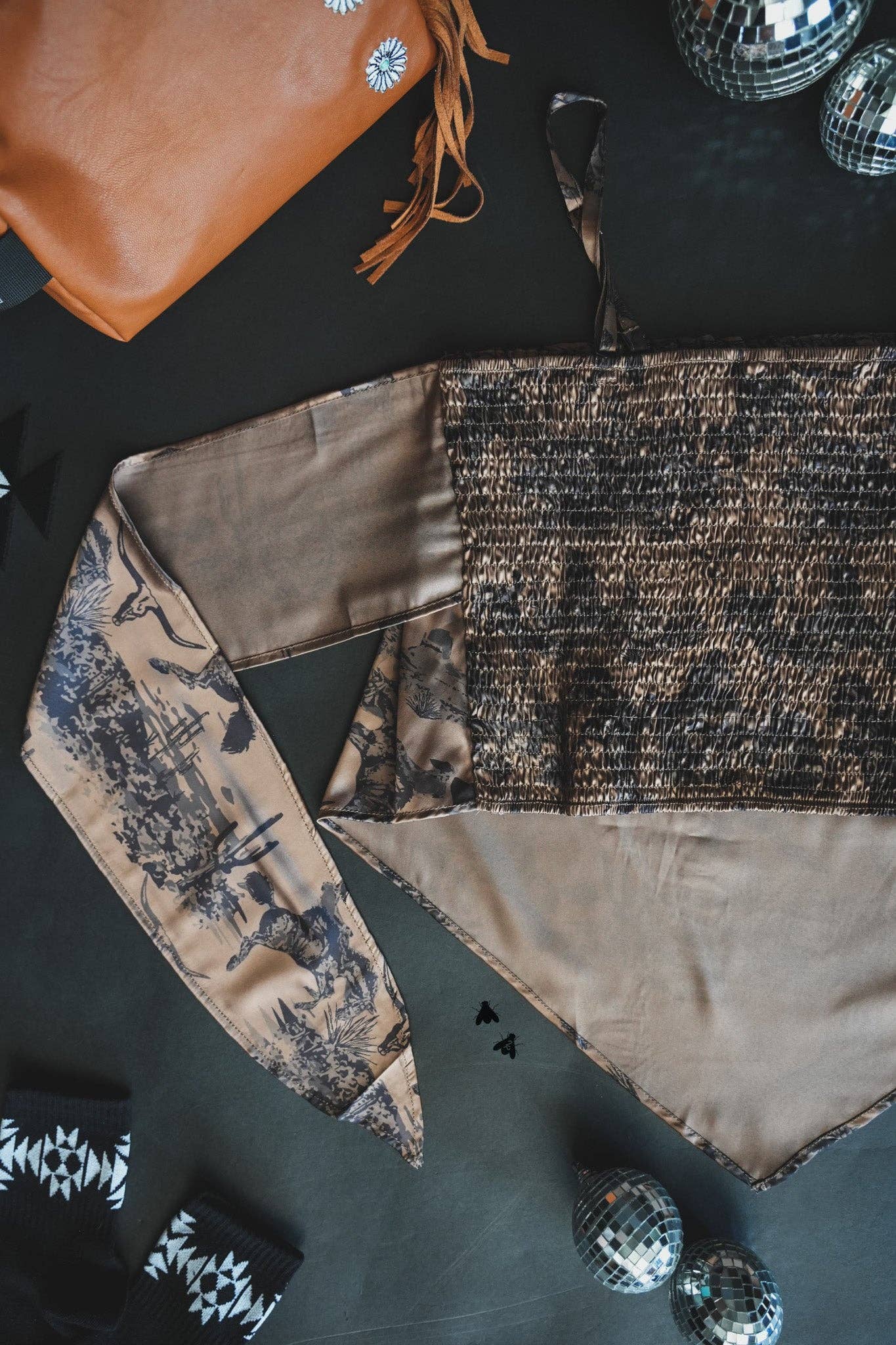 Bandana Bucking Horse Satin Tank Top