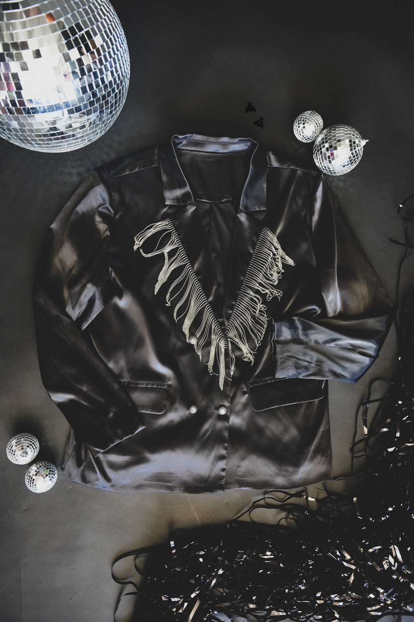 Western Fringe Tuxedo Blazer