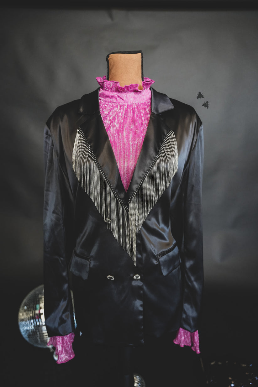 Western Fringe Tuxedo Blazer
