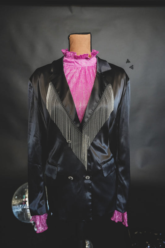 Western Fringe Tuxedo Blazer