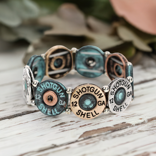 Western Shotgun shell stretch bracelet