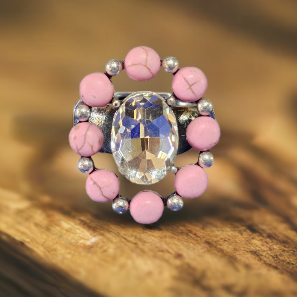 Pink Rhinestone Ring