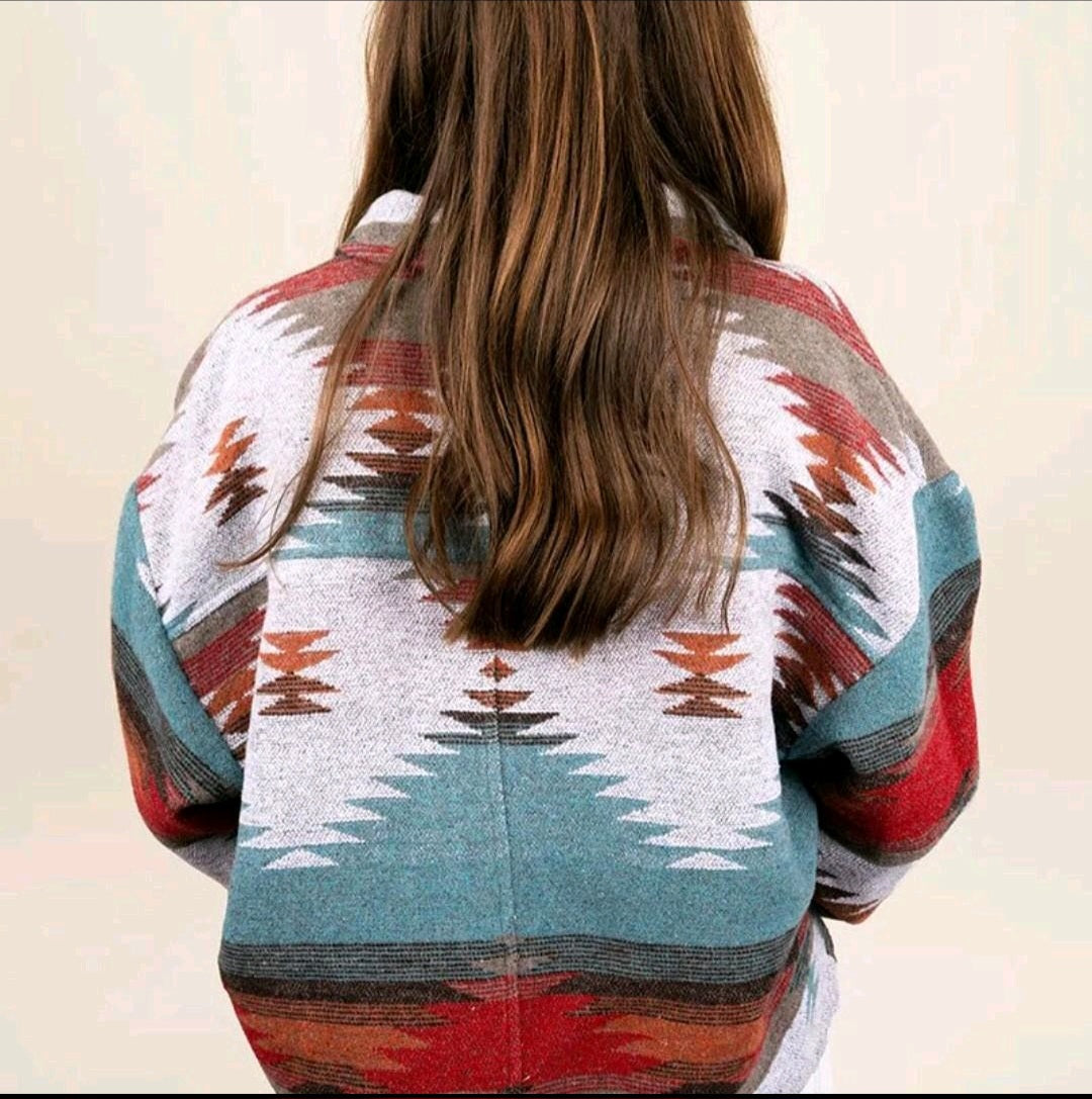 Aztec bohemian fringe jacket
