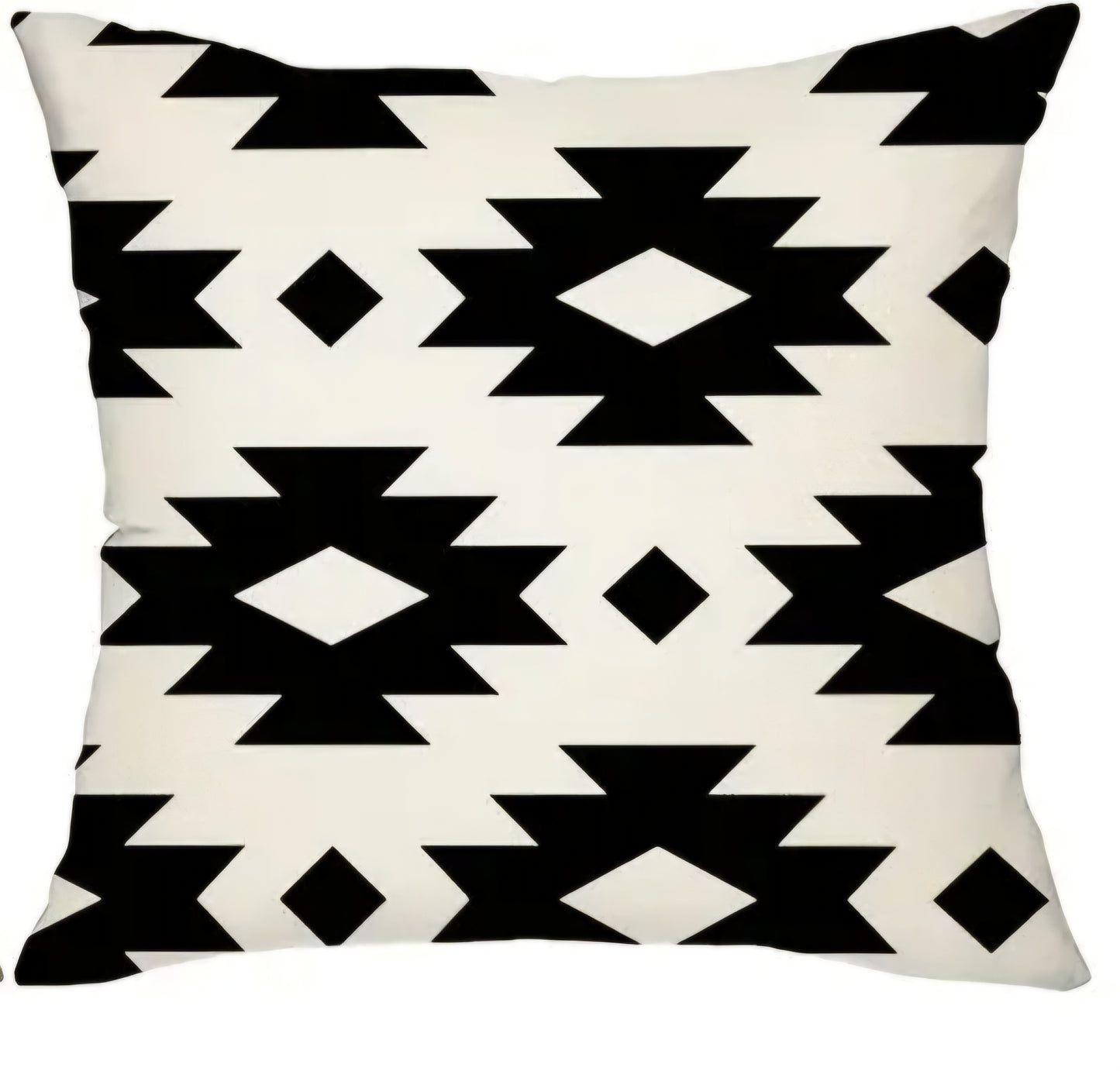 Black and natural white Aztec throw pillow covers