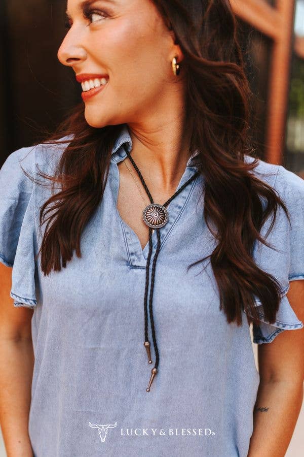 Light Wash Ruffle Stretch Denim Dress W Flutter Sleeves