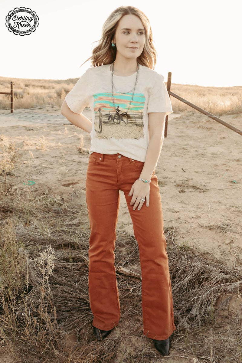 Sterling Kreek - Walking West Denim Rust Long Jeans