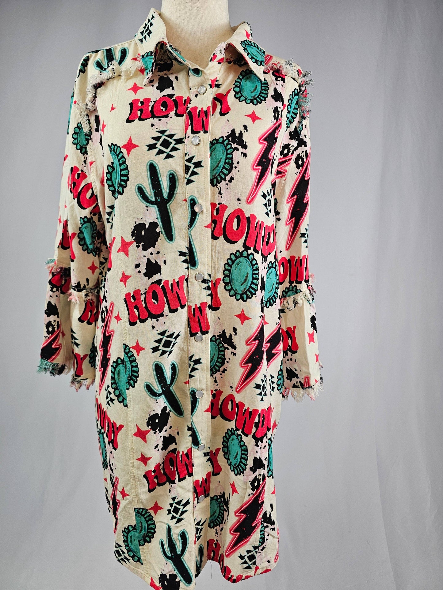 Howdy Button Down Tunic Dress