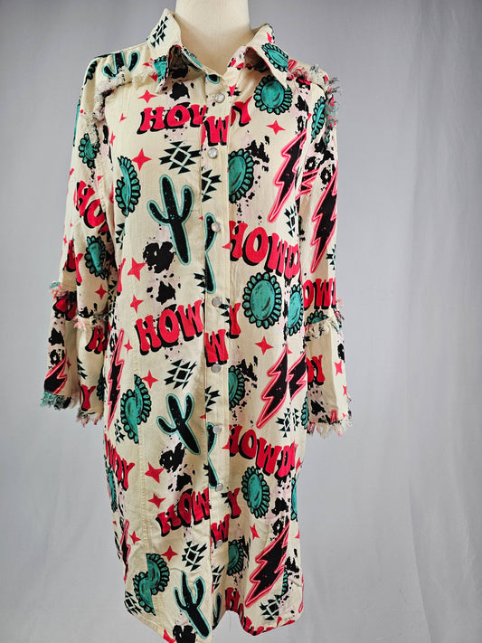 Howdy Button Down Tunic Dress