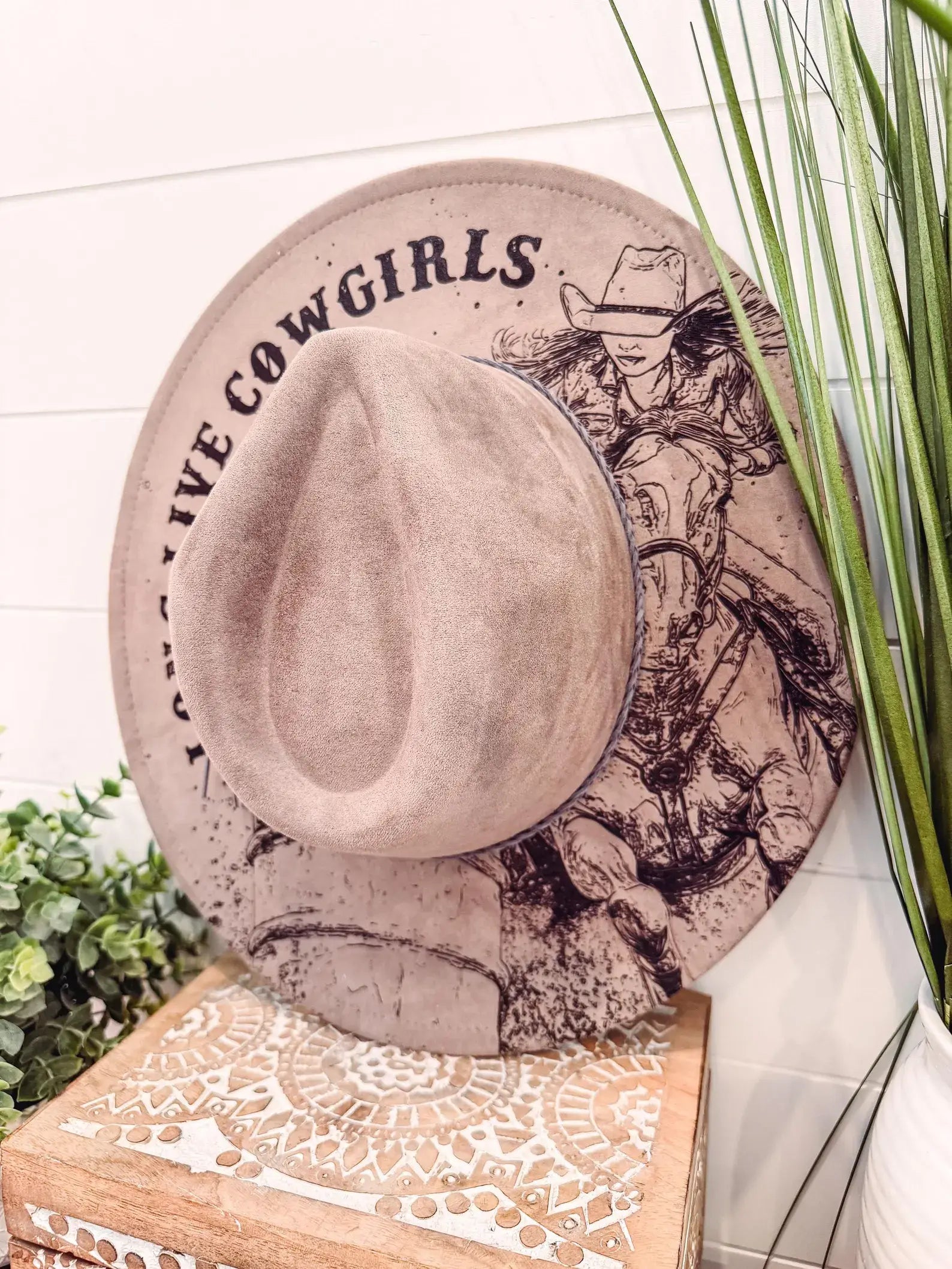 Engraved Barrel Racing Fedora Hat.