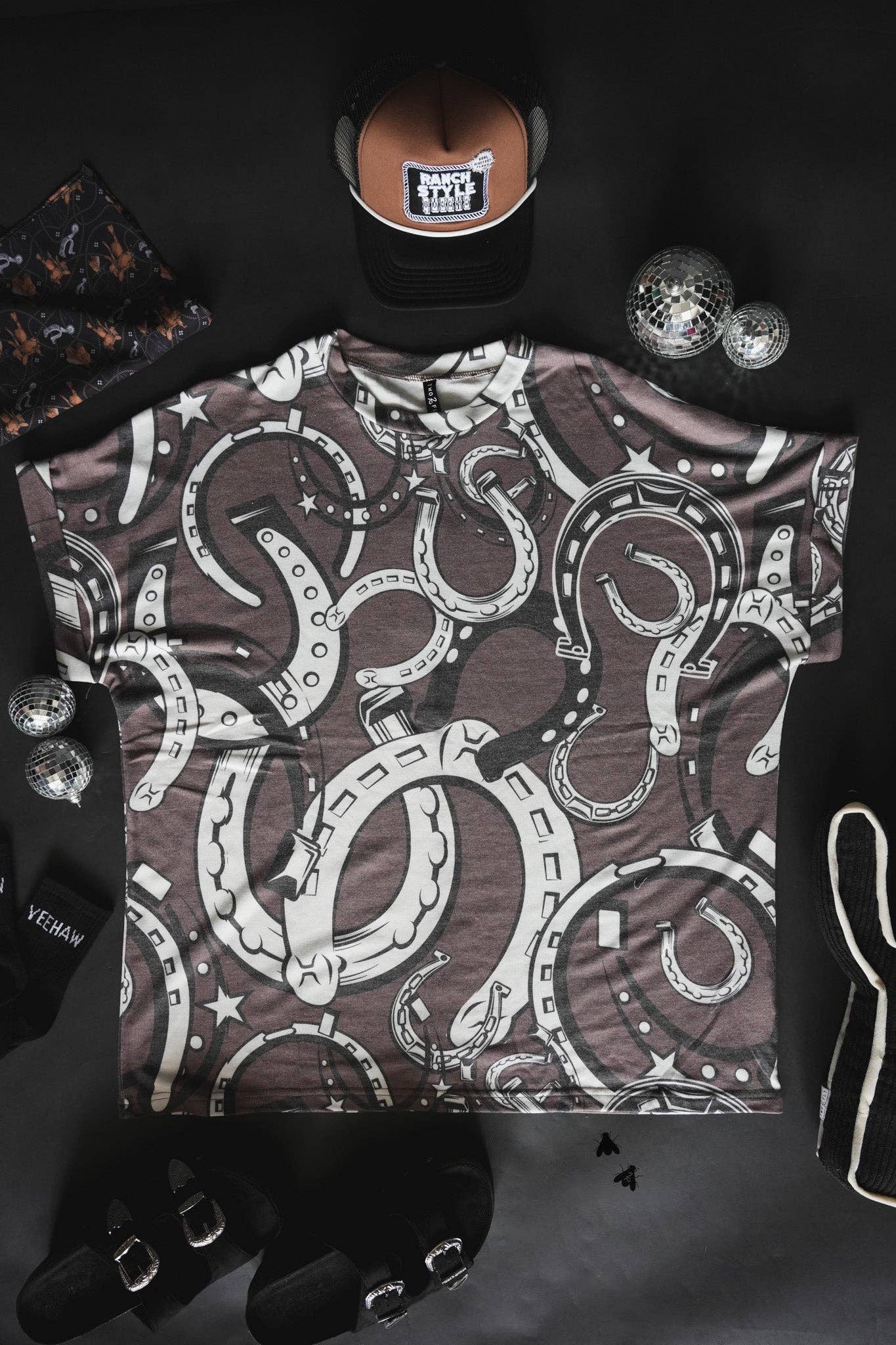 Ain't All Luck Oversized T-Shirt in Brown