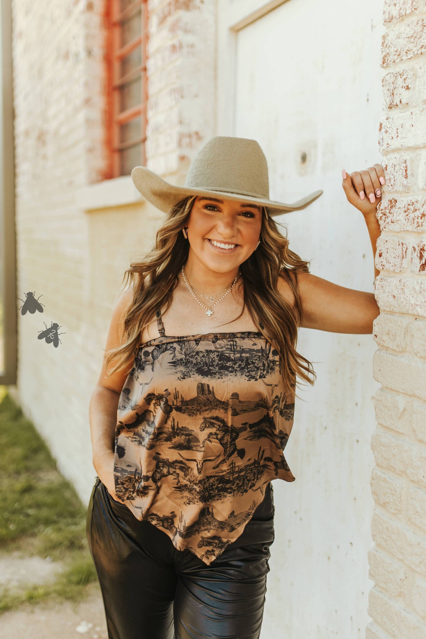 Bandana Bucking Horse Satin Tank Top