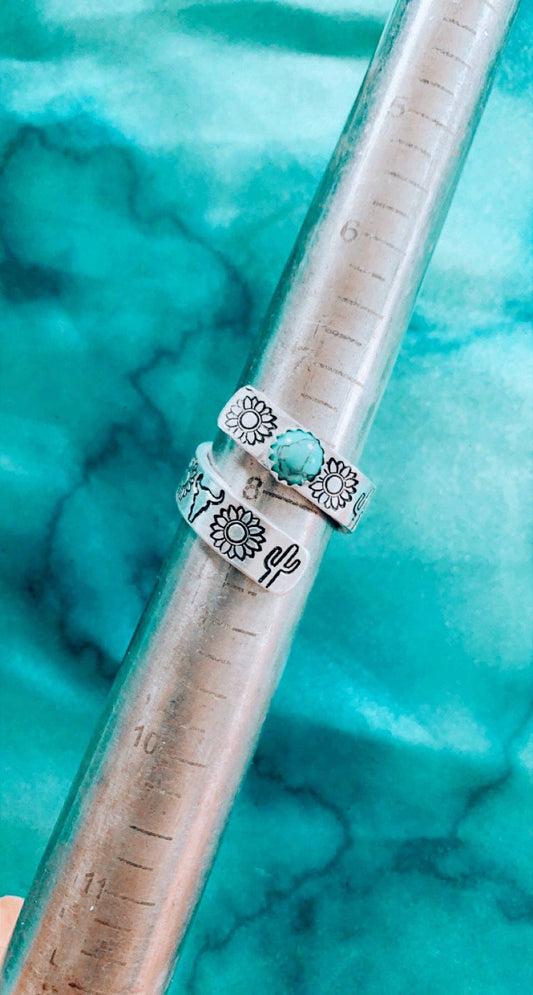 Cowgirls dream floral cactus ring