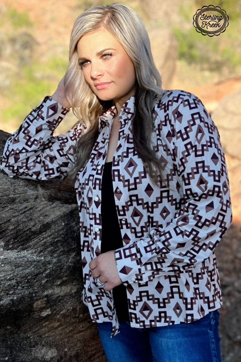 Aztec Button Down Top