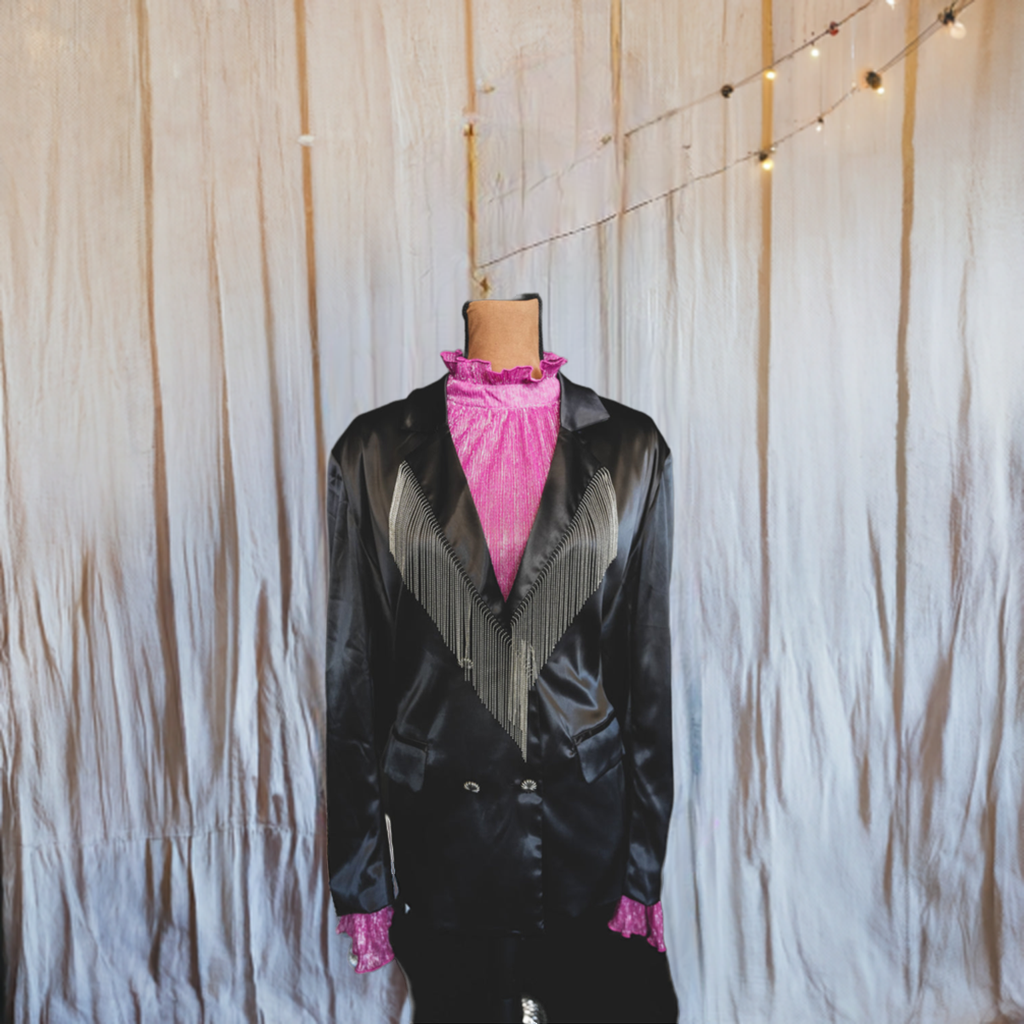 Western Fringe Tuxedo Blazer