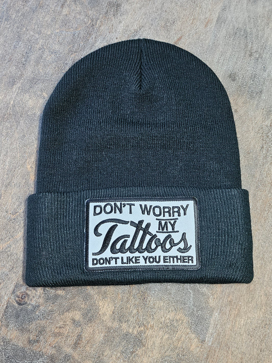 Black Beanie with embroidered patch