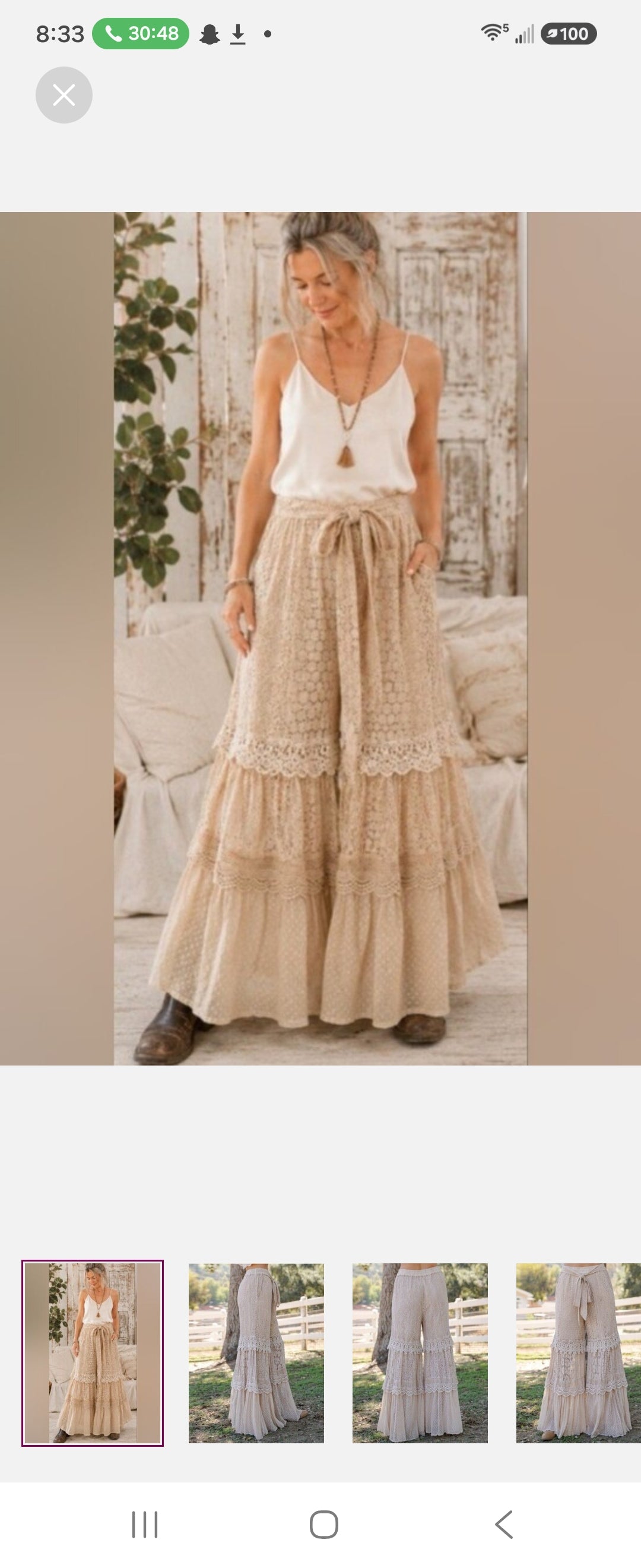 Desert Dream Cloud Wide Leg Bohemian Lace Trimed Pants