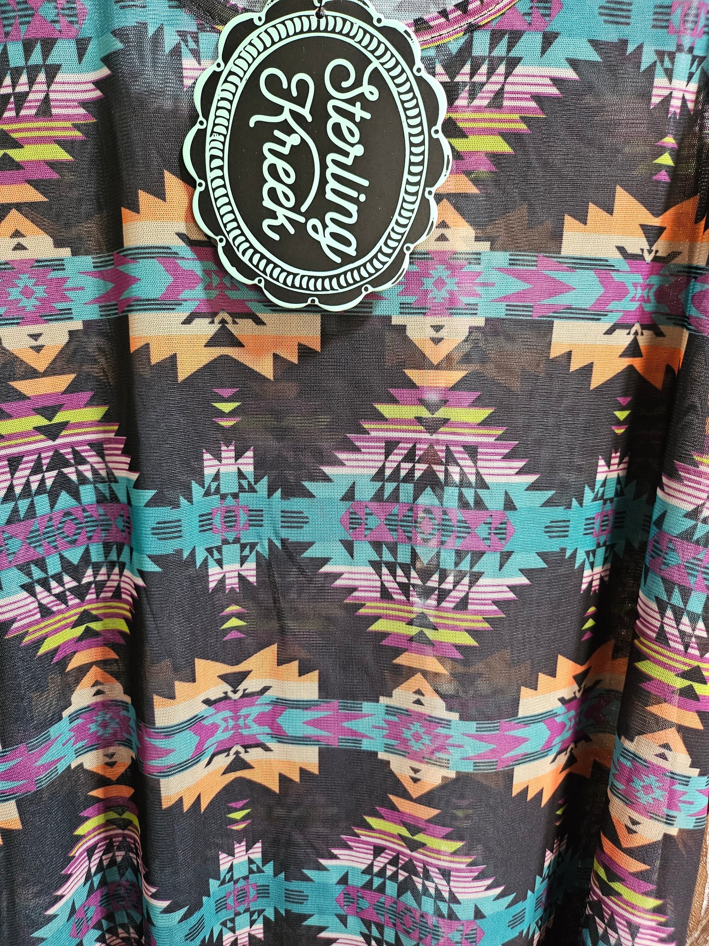 Women's Mesh Multicolor Aztec Tank Top