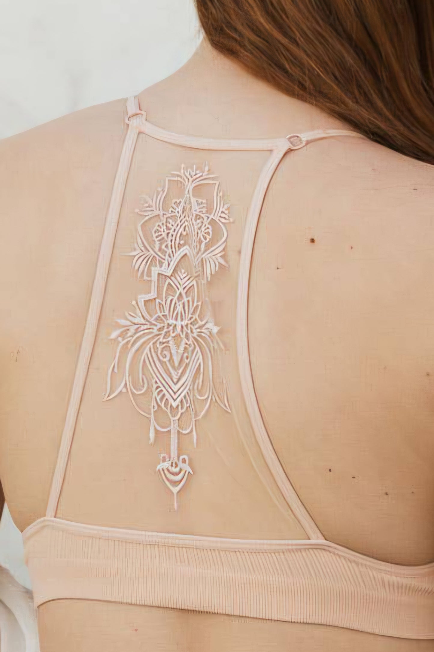 Blush Tattoo Mesh Racerback Bralette