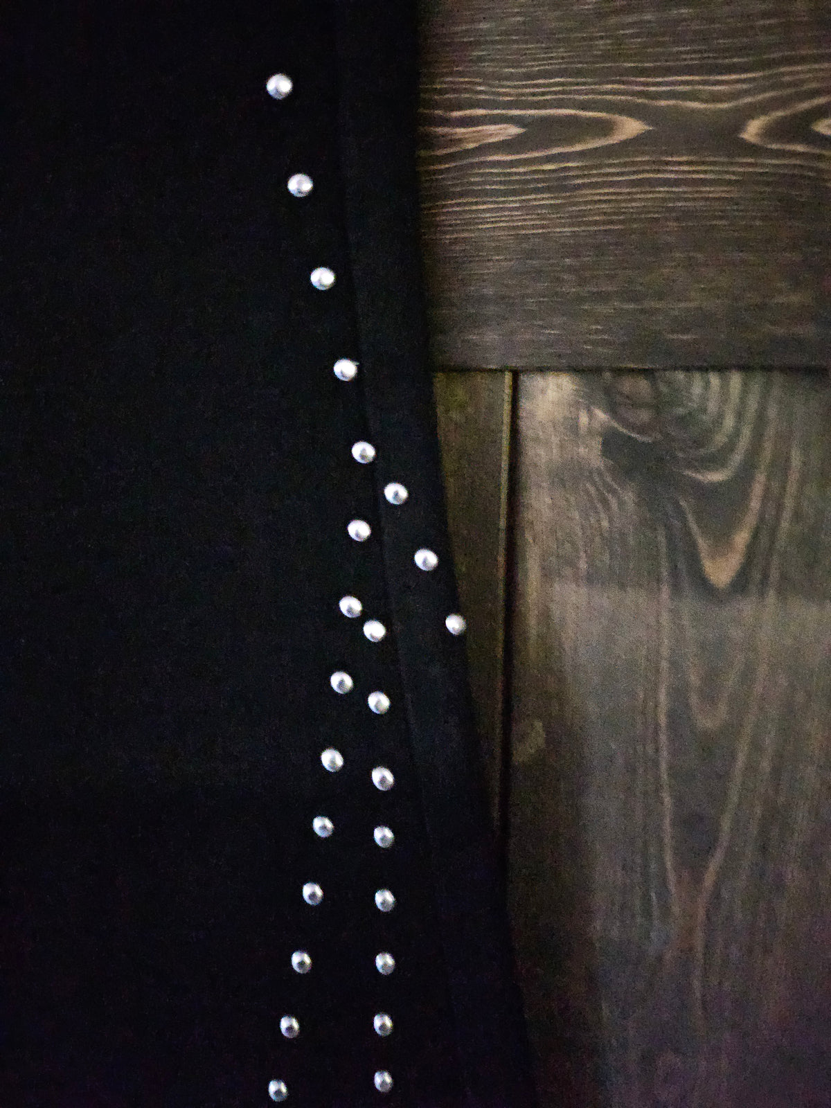 Black Vintage Studded Front Side Buckle Pants