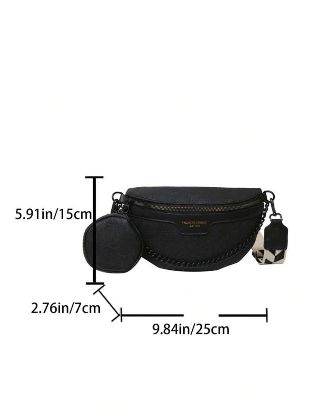 Cross body embossed faux leather bag with coin purse