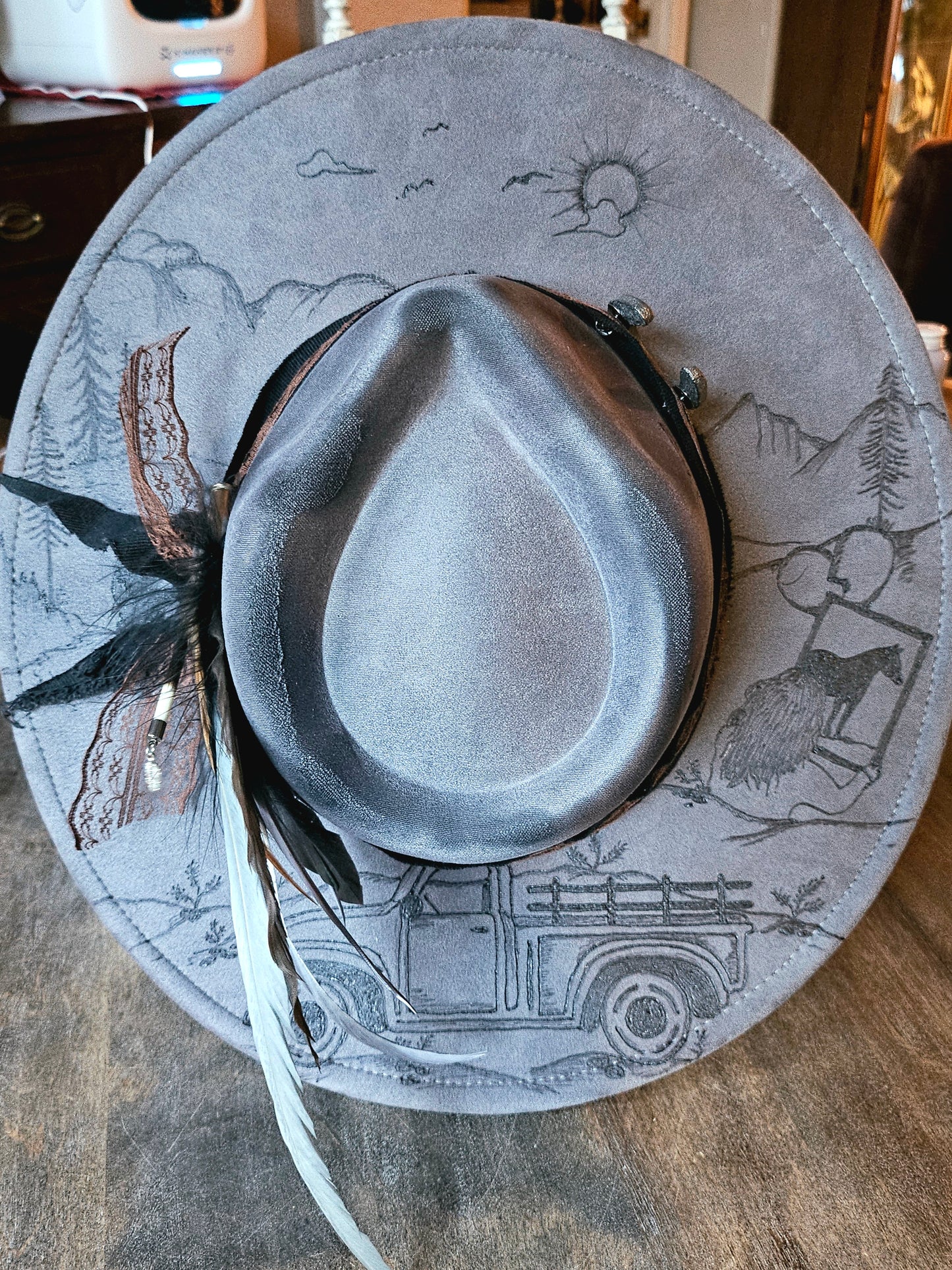 Fedora-Style Cowboy Hat Hand Burned Inspired By Lainey Wilson