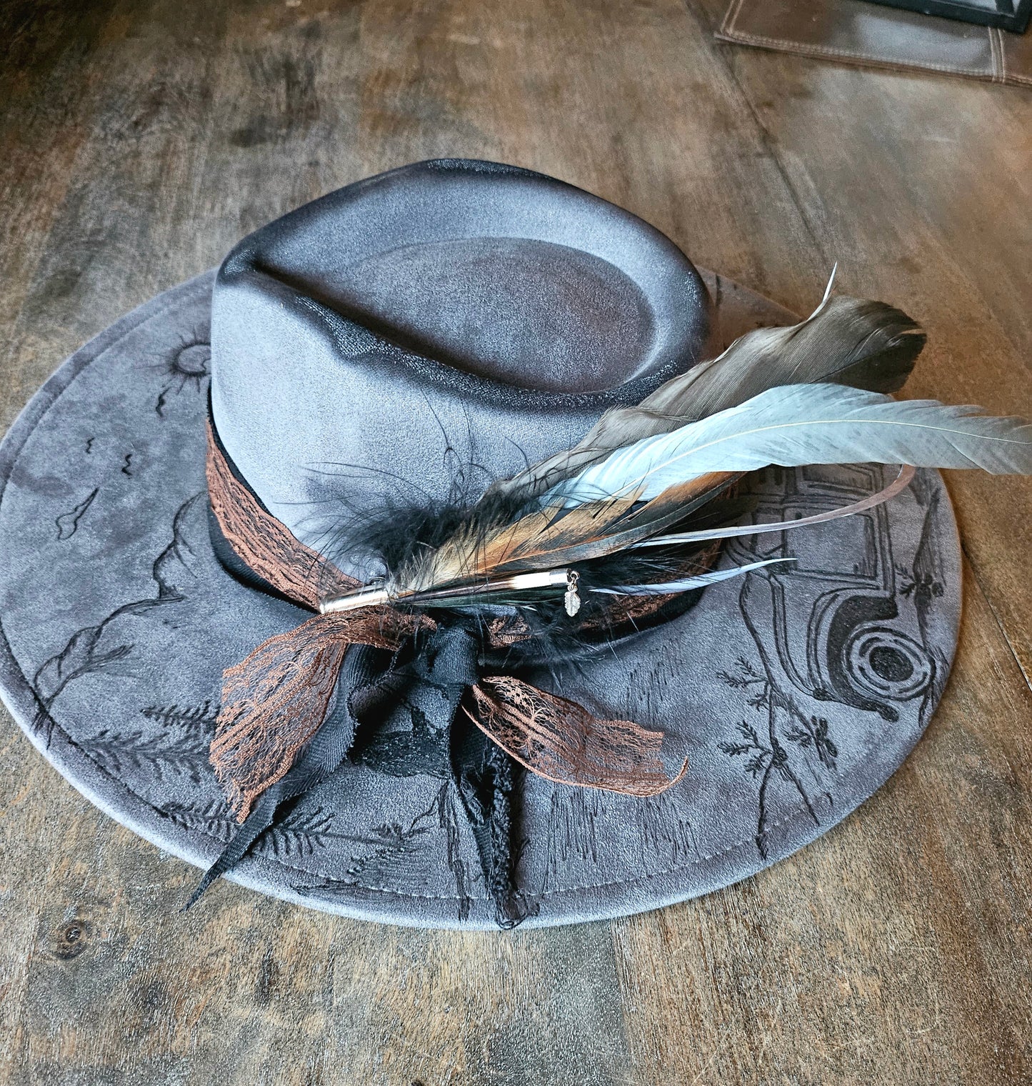 Fedora-Style Cowboy Hat Hand Burned Inspired By Lainey Wilson