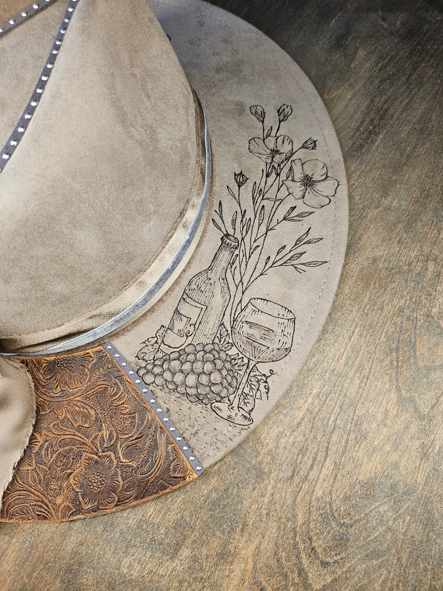 Fedora-style Cowboy Hat Hand Burned 
Inspired by Jessie Murph, Hand Burned